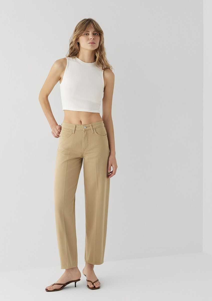 Mavi Tiya Mavi Edition Camel Baggy Fit Kadın Jean Pantolon 1018900-A4201 - 1