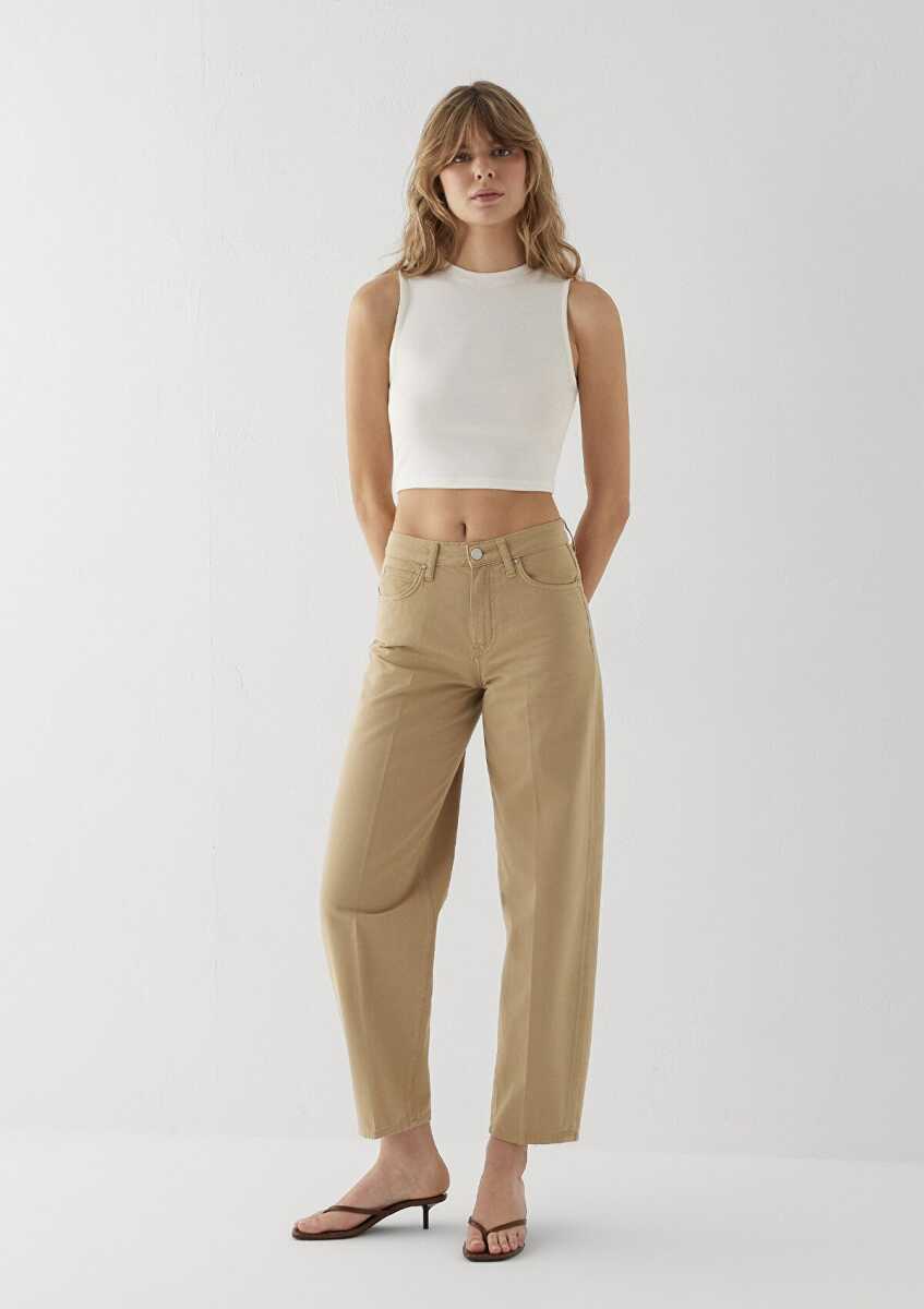 Mavi Tiya Mavi Edition Camel Baggy Fit Kadın Jean Pantolon 1018900-A4201 - 2