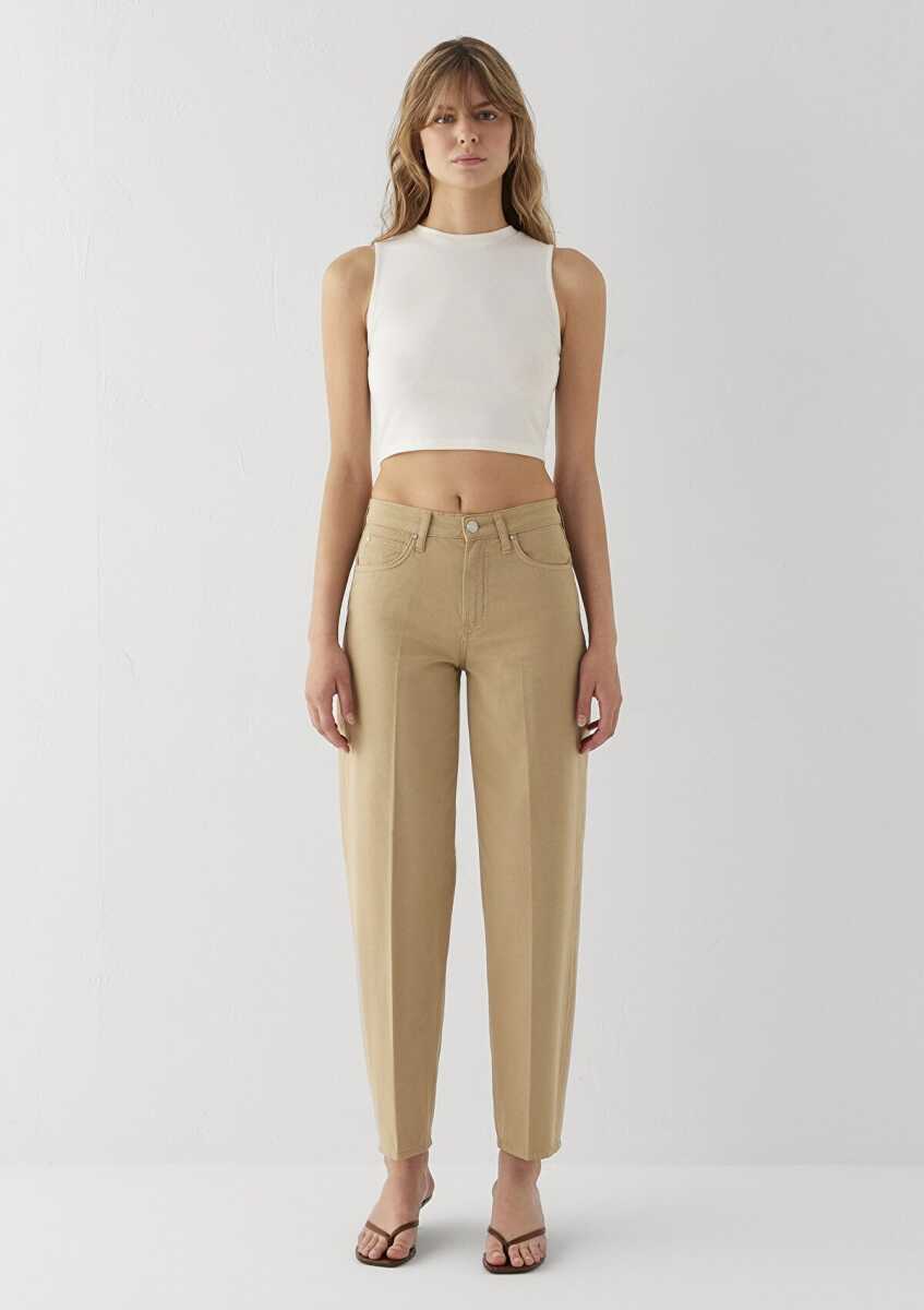 Mavi Tiya Mavi Edition Camel Baggy Fit Kadın Jean Pantolon 1018900-A4201 - 4