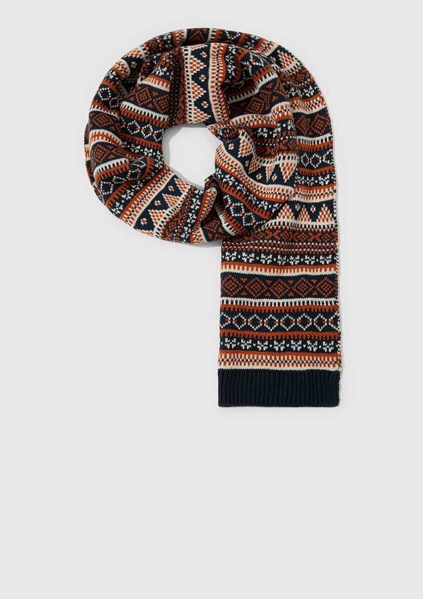 Mavi Turuncu Erkek Atkı 0912026-32579 - Mavi (1)