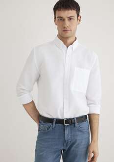 Mavi Uzun Kol Beyaz Erkek Gömlek 0211527-620 