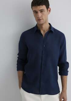 Mavi Uzun Kol Derin Lacivert Erkek Gömlek 0211466-70497