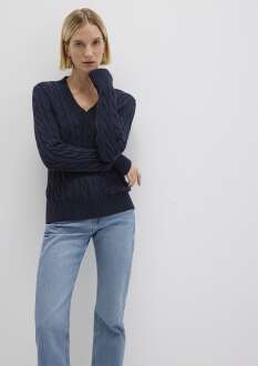 Mavi V Yaka Kadın Kazak 1710720-89101 