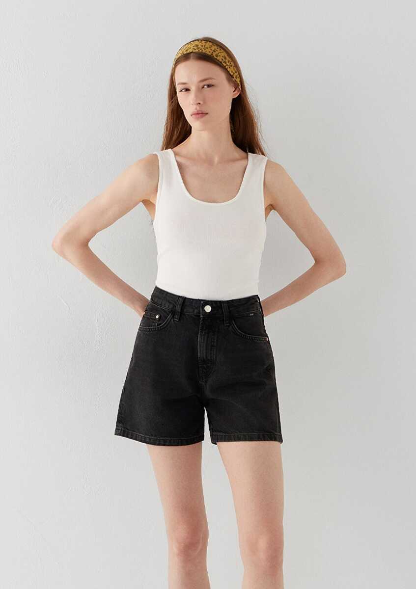 Mavi Verna Smoke Denim Kadın Jean Şort 1410059-A3154 (1)