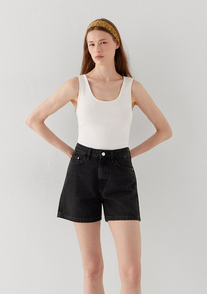 Mavi Verna Smoke Denim Kadın Jean Şort 1410059-A3154 (1)