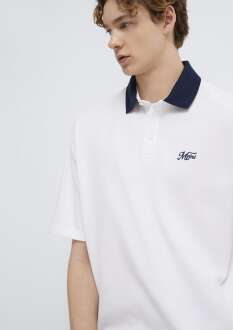 Mavi Yaka Detaylı Relax Fit Beyaz Erkek Polo Tişört 0613330-620