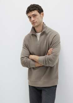 Mavi Yarı Fermuarlı Bej Regular Fit Erkek Sweat 0S10483-70380