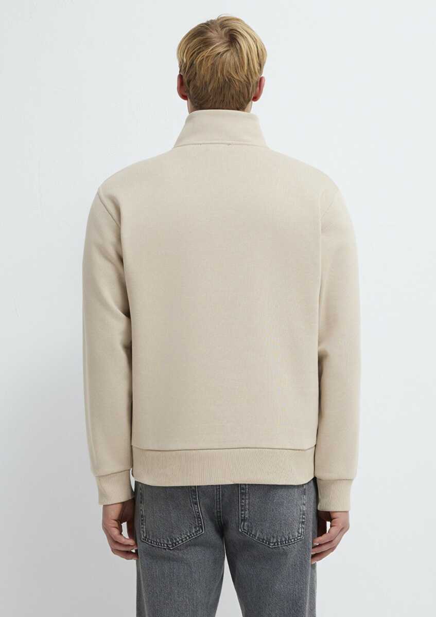 Mavi Yarı Fermuarlı Ekru Loose Fit Erkek Sweat 0S10278-70004 - 5
