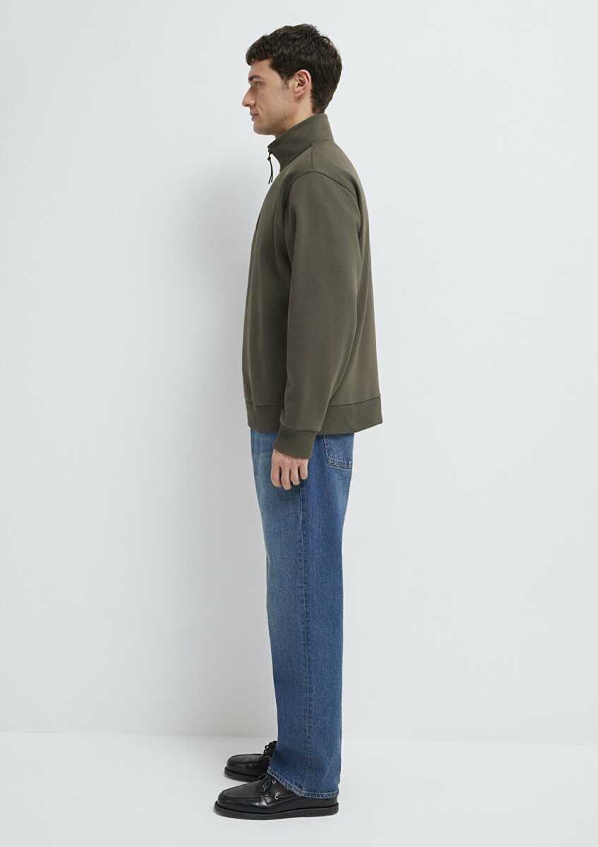 Mavi Yarı Fermuarlı Haki Basic Erkek Sweatshirt 0S10278-71553 - 4