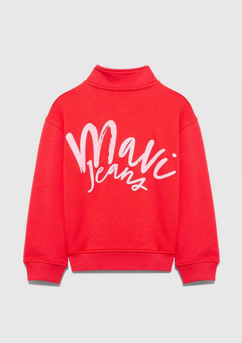 Mavi Yarı Fermuarlı Kırmızı Çocuk Sweatshirt 7S10175-70478 - Mavi (1)