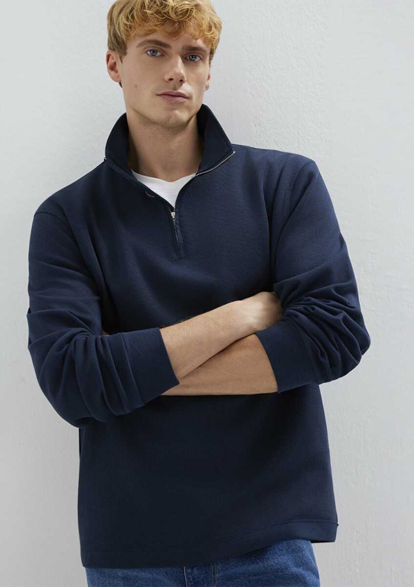 Mavi Yarı Fermuarlı Lacivert Loose Fit Erkek Sweat 0S10537-86623 - 3