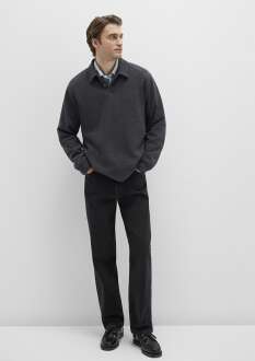 Mavi Yarım Düğmeli Polo Yaka Erkek Sweat 0S10476-80023
