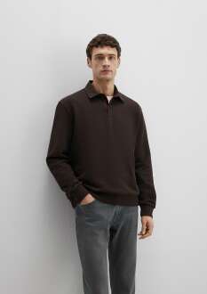 Mavi Yarım Düğmeli Polo Yaka Loose Fit Erkek Sweat 0S10474-89103 