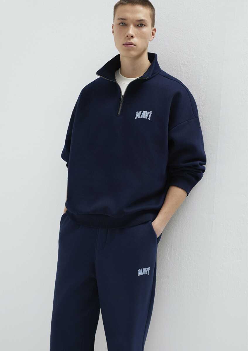 Mavi Yarım Fermuarlı Derin Lacivert Erkek Sweat 0S10208-70497 - 1