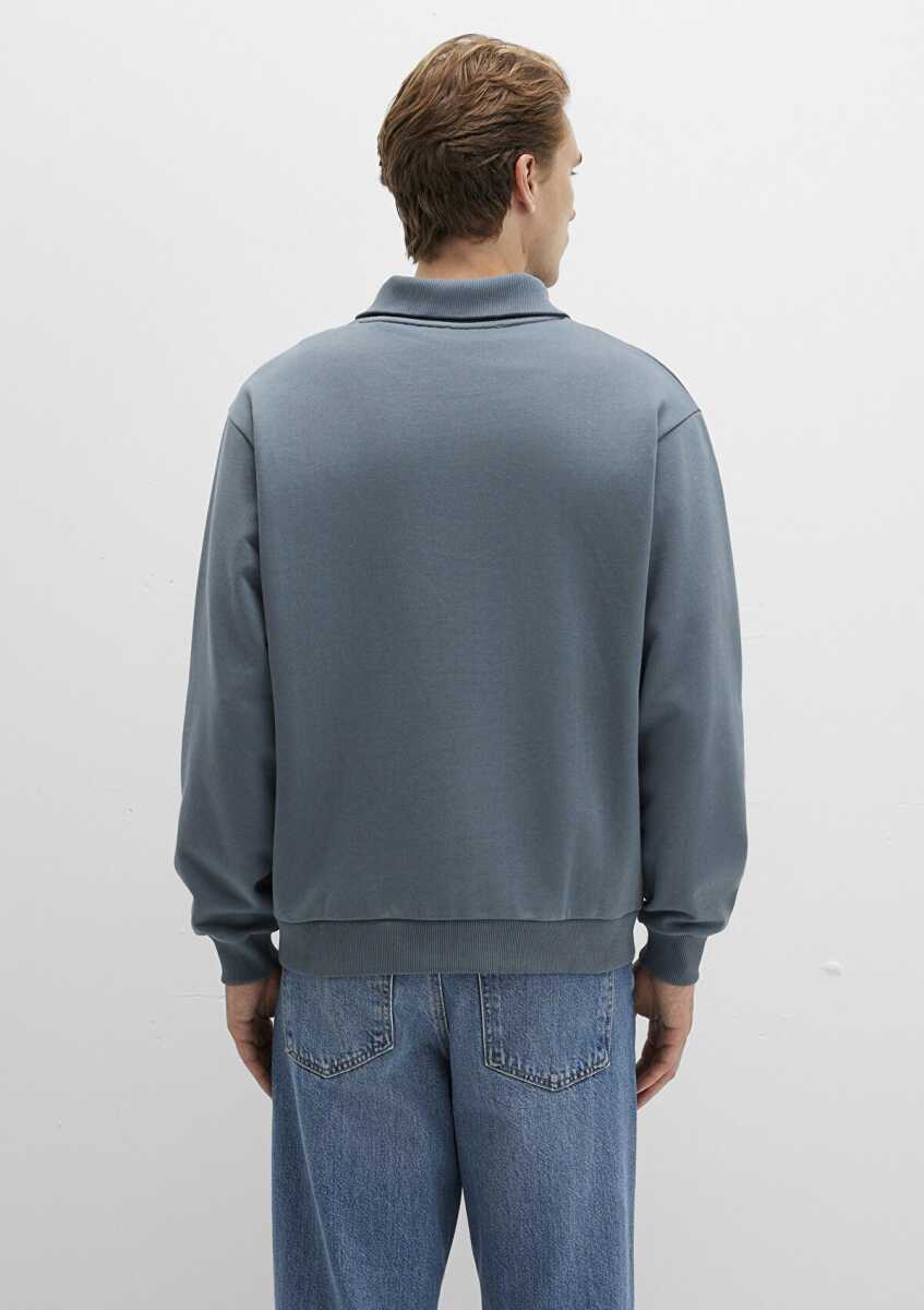 Mavi Yarım Fermuarlı Gri Çocuk Sweat 0S10368-80889 - 5
