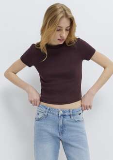 Mavi Yeşil Basic Crop Kadın Tişört 1600814-70223