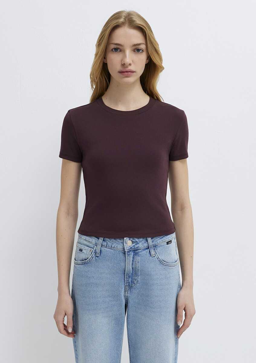 Mavi Yeşil Basic Crop Kadın Tişört 1600814-70223 - 3