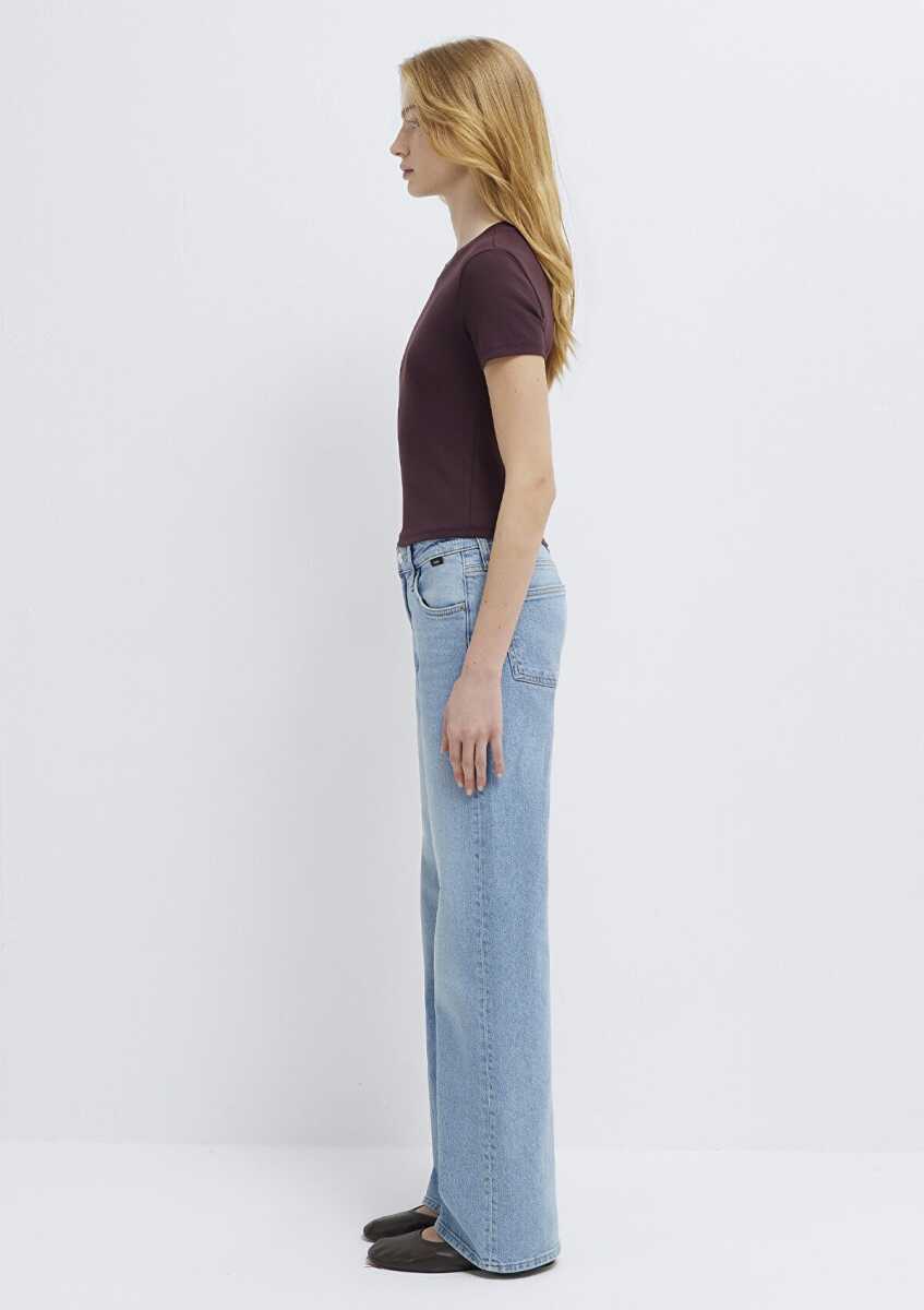 Mavi Yeşil Basic Crop Kadın Tişört 1600814-70223 - 4