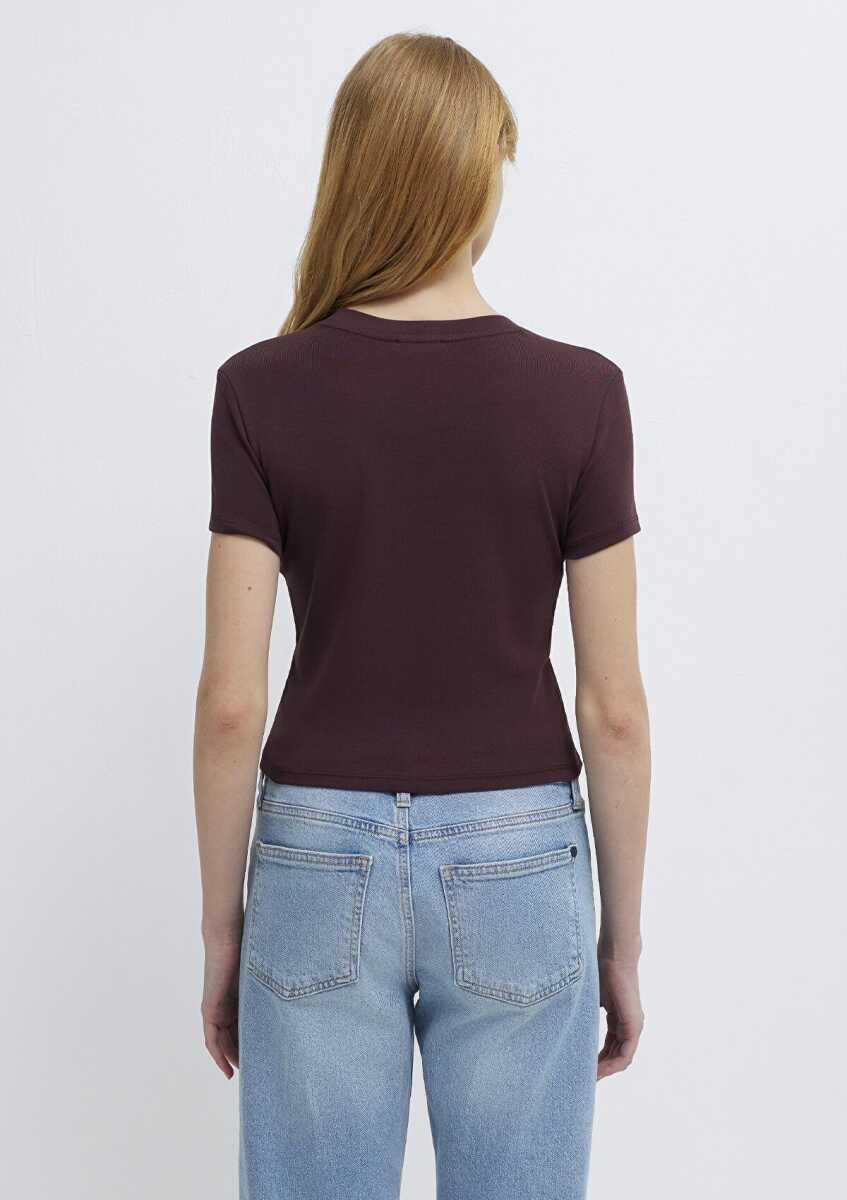 Mavi Yeşil Basic Crop Kadın Tişört 1600814-70223 - 5