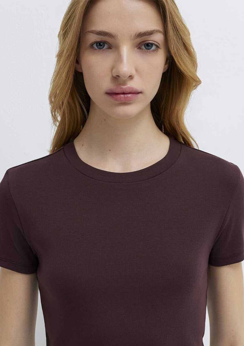 Mavi Yeşil Basic Crop Kadın Tişört 1600814-70223 - 6