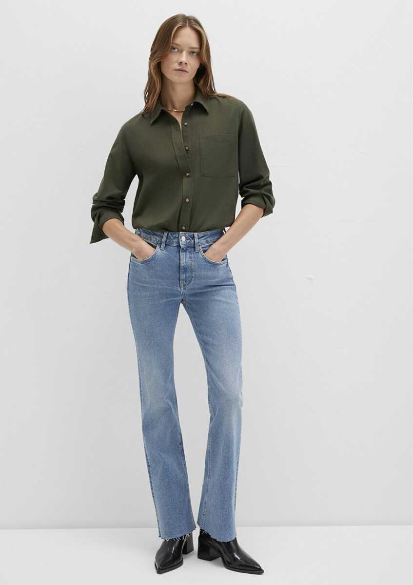 Mavi Yeşil Kadın Gömlek 1211285-71545 - Mavi (1)