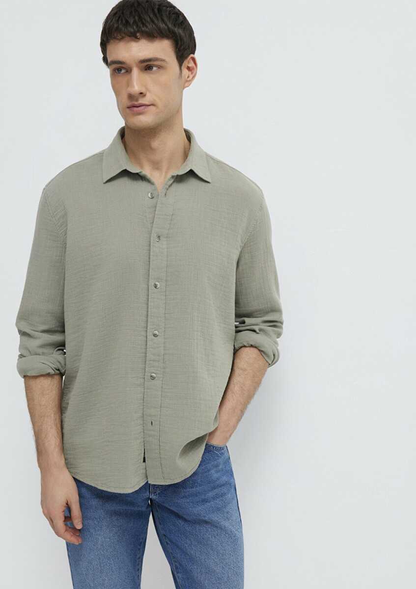 Mavi Yeşil Regular Fit Erkek Gömlek 0211518-71484