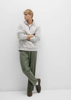 Mavi Yeşil Regular Straight Normal Bel Düz Paça Erkek Pantolon 0010480-85485 