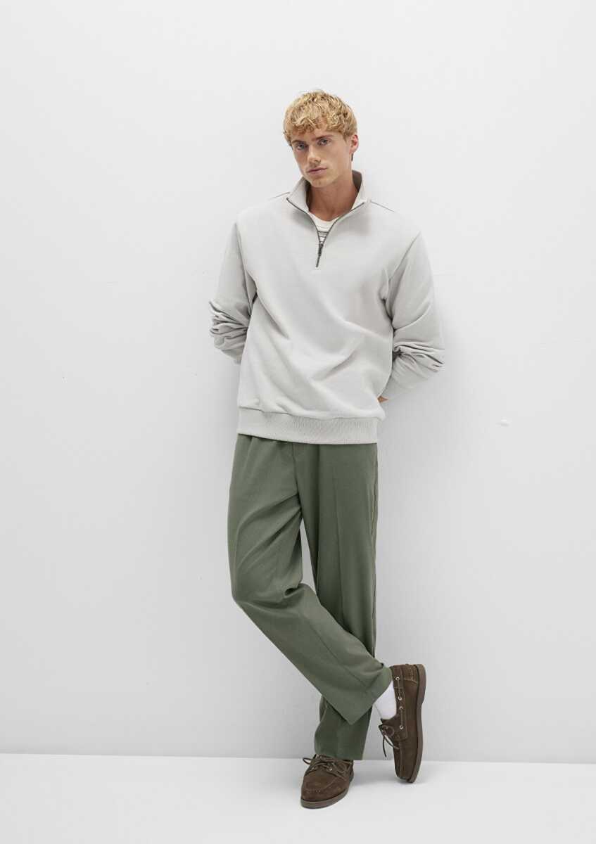 Mavi Yeşil Regular Straight Normal Bel Düz Paça Erkek Pantolon 0010480-85485 (1)