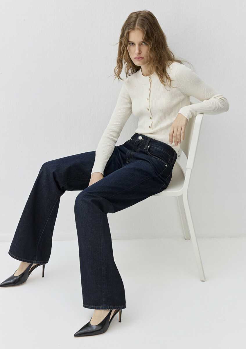 Mavi Yün Karışımlı Ekru Kadın Kazak 1710830-70057 - Mavi (1)