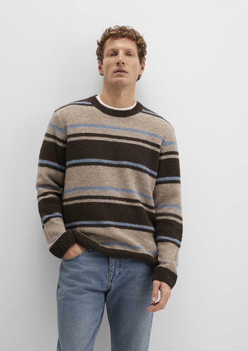 Mavi Yün Karışımlı Kahverengi Erkek Kazak 0710332-70251 - Mavi