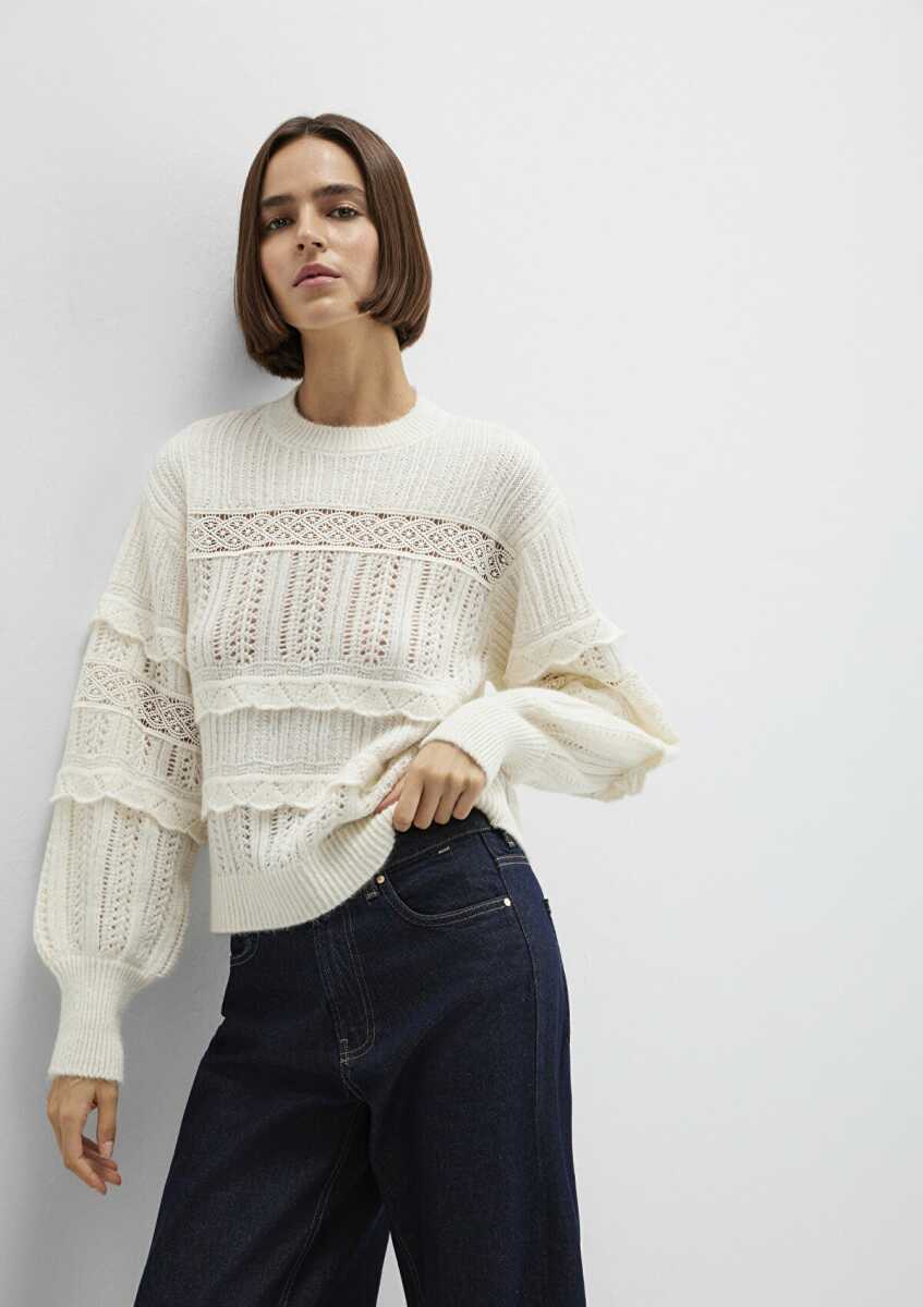 Mavi Yuvarlak Yaka Kadın Kazak 1710881-80194 - Mavi