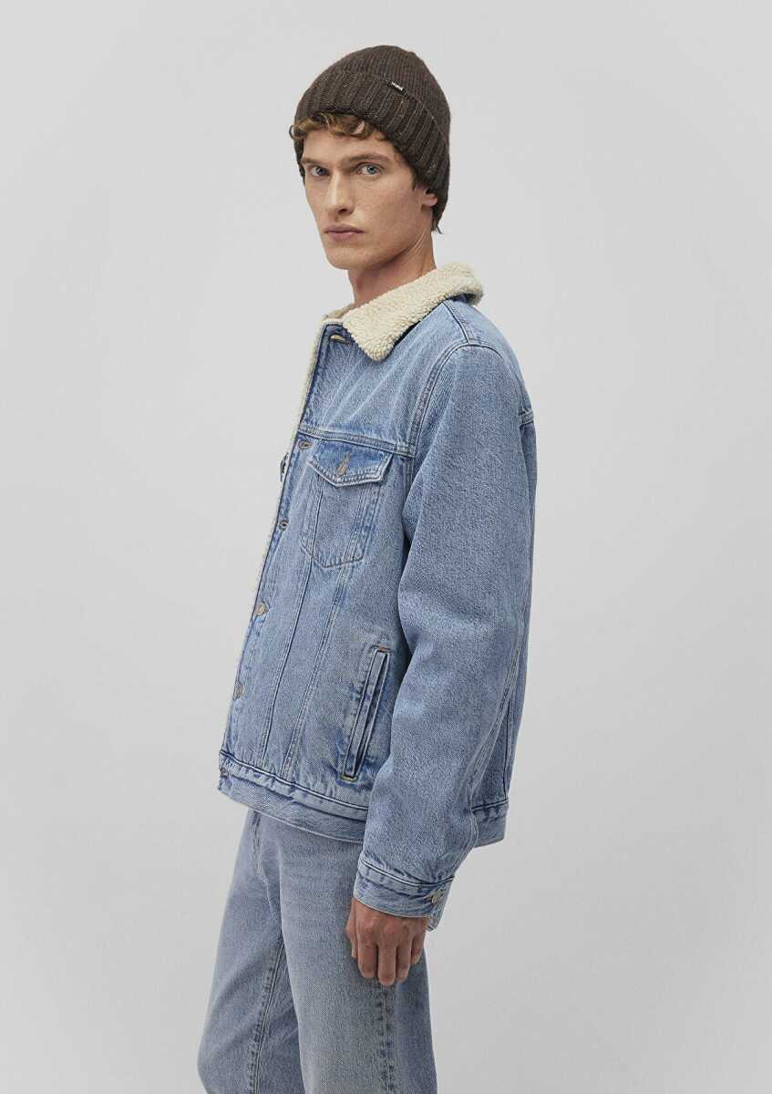 Mavi Zander Classic Denim Suni Kürklü Açık Mavi Jean Ceket 0111214-88554 - Mavi