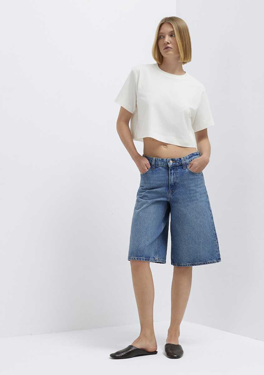 Mavi Zasha Mavi Boyfriend Normal Bel Düz Paça Kadın Jean Şort 1411233-87779 (1)