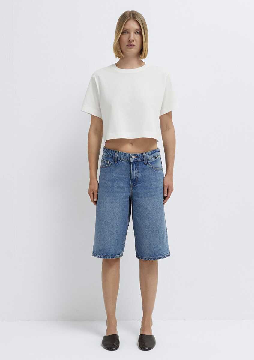 Mavi Zasha Mavi Boyfriend Normal Bel Düz Paça Kadın Jean Şort 1411233-87779 - 4