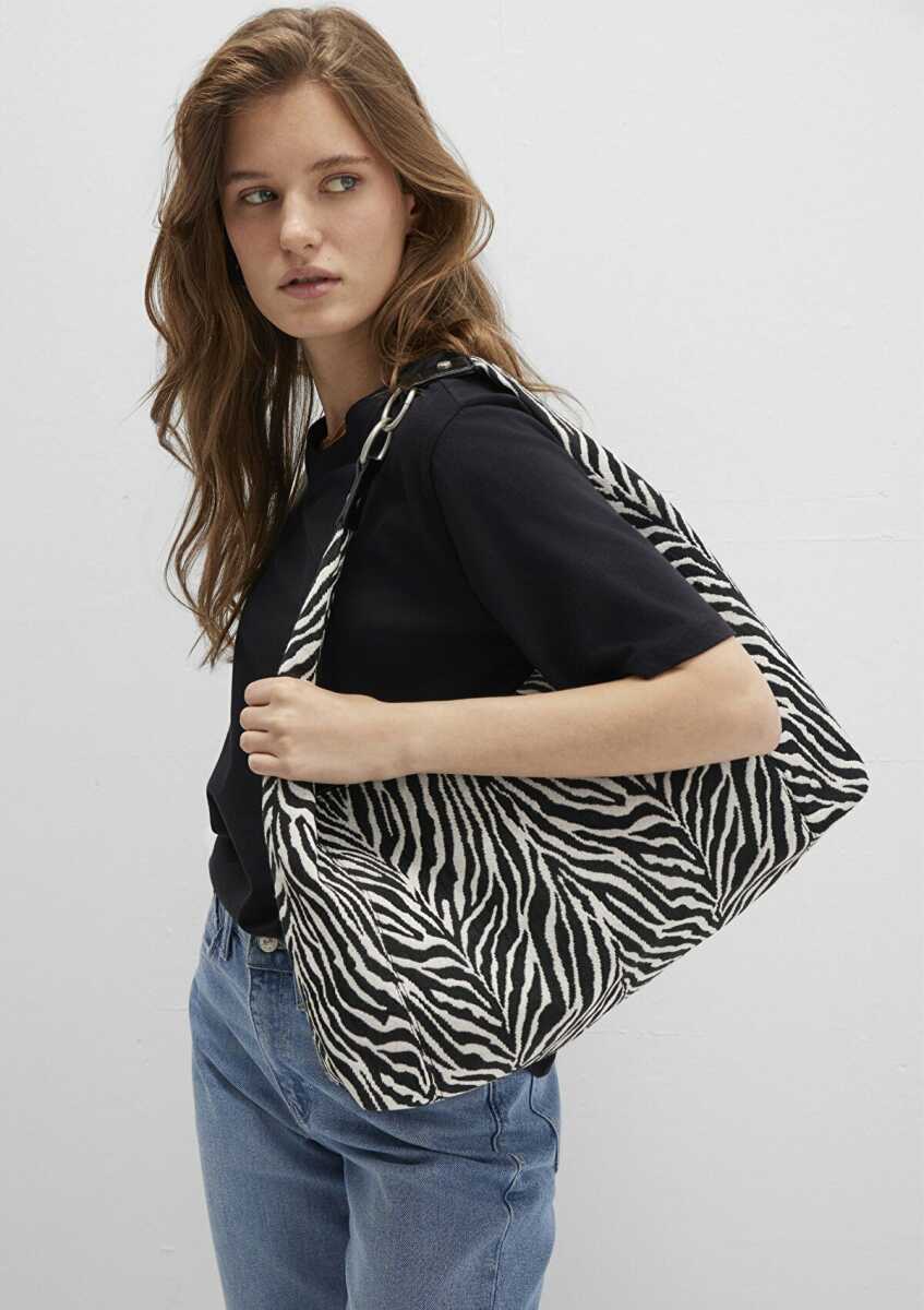 Mavi Zebra Desenli Kadın Omuz Çantası 1913508-20933 - 2