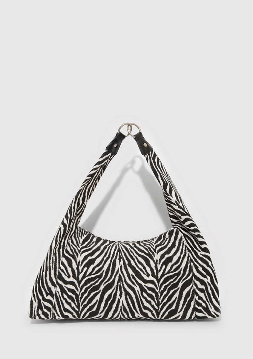 Mavi Zebra Desenli Kadın Omuz Çantası 1913508-20933 - 4