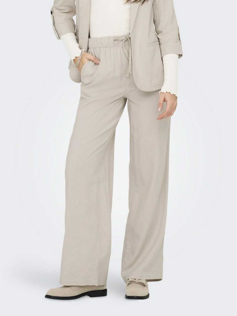 Only Caro Loose Fit Keten Viscos Kadın Pantolon 15291807 - 3