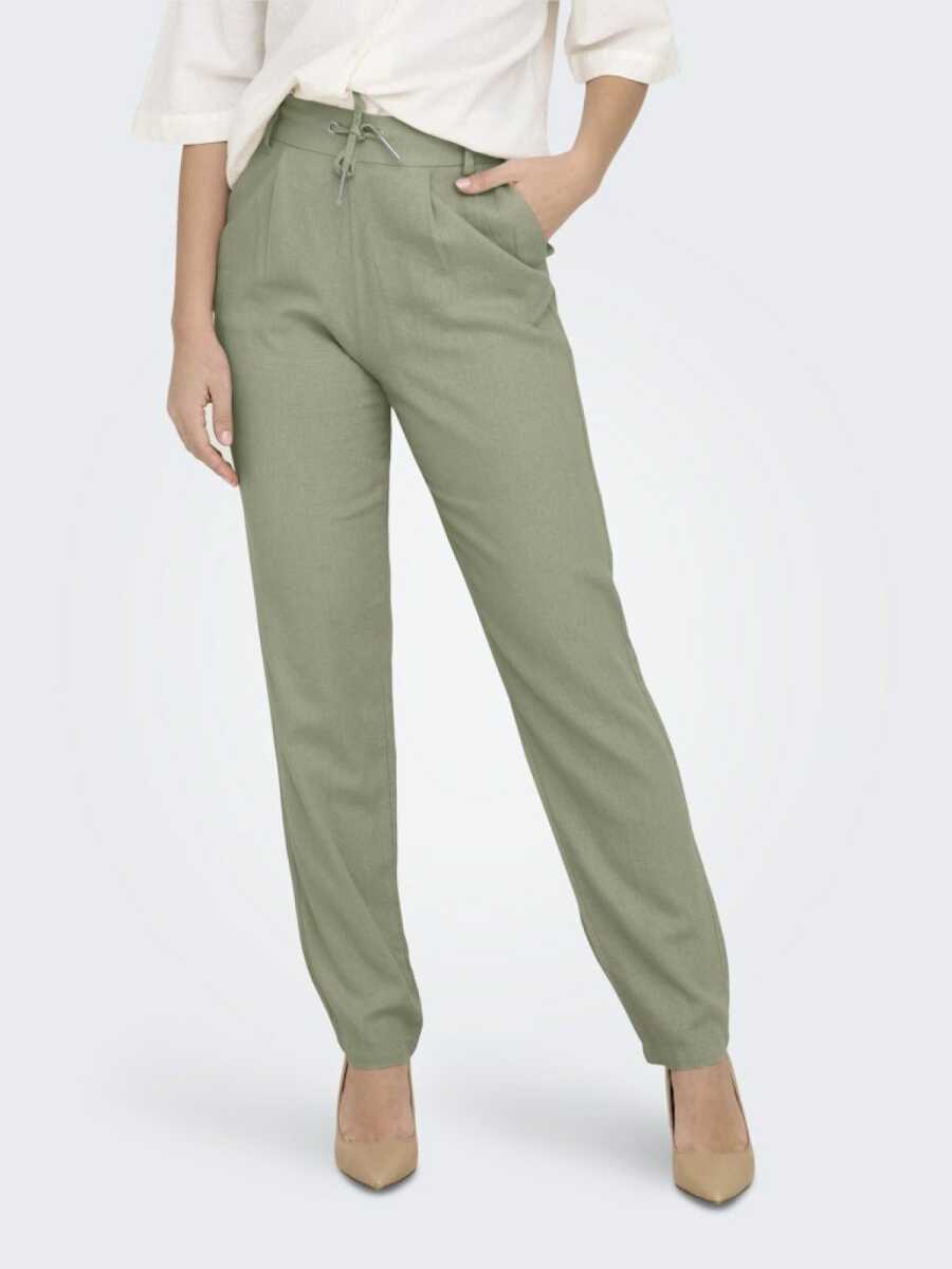 Only Caro Poptrash Kadın Keten Pantolon 15278710 - 3