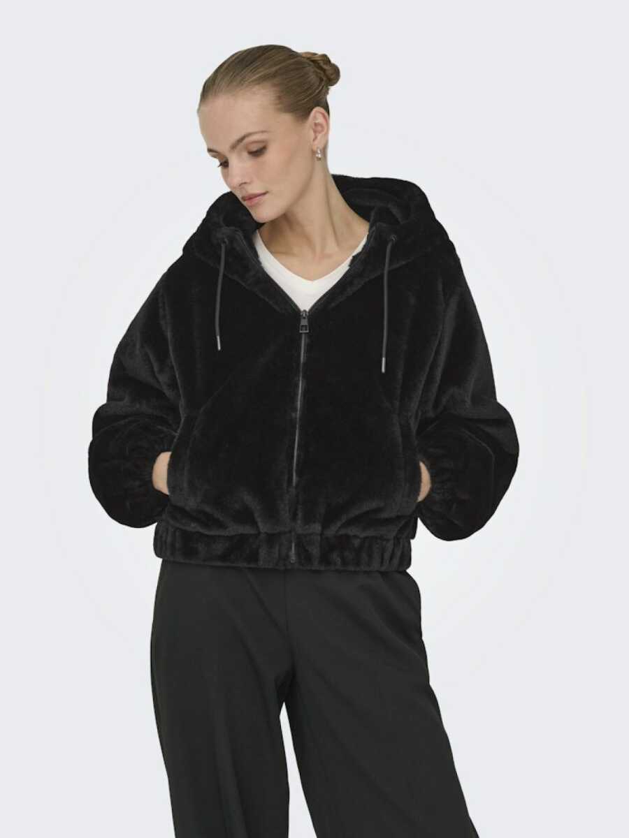 Only Jdy Yola Faux Fur Hood Kadın Ceket 15359329 - 1