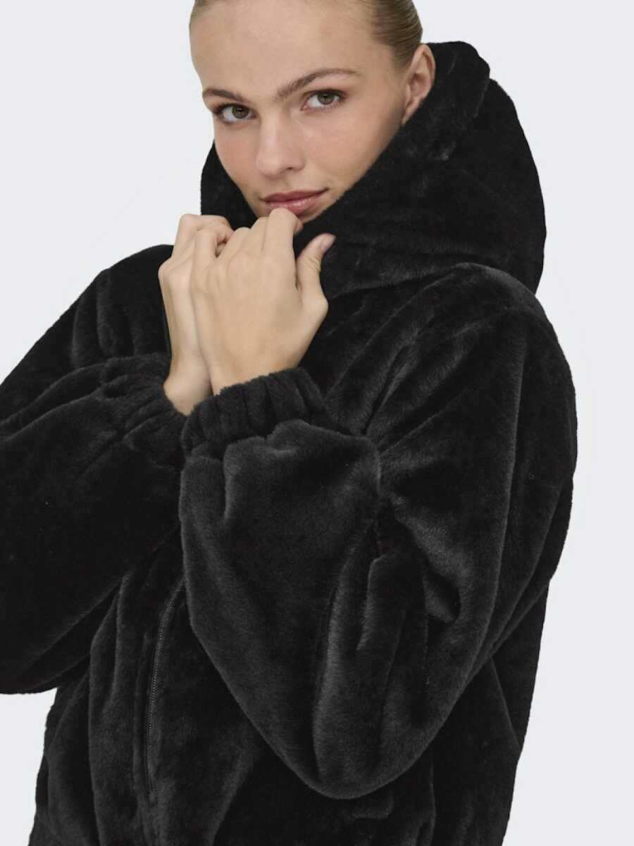 Only Jdy Yola Faux Fur Hood Kadın Ceket 15359329 - 3