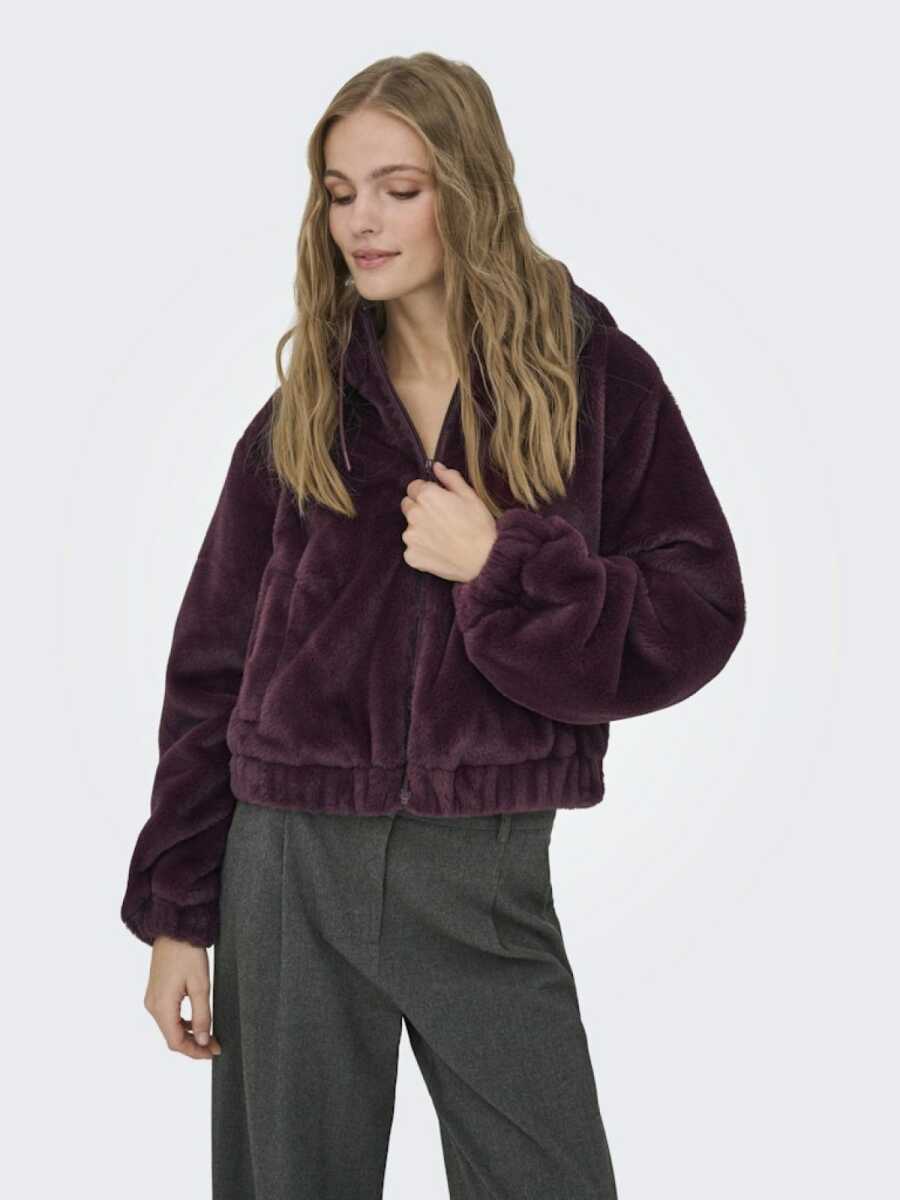 Only Jdy Yola Faux Fur Hood Kadın Ceket 15359329 - 2