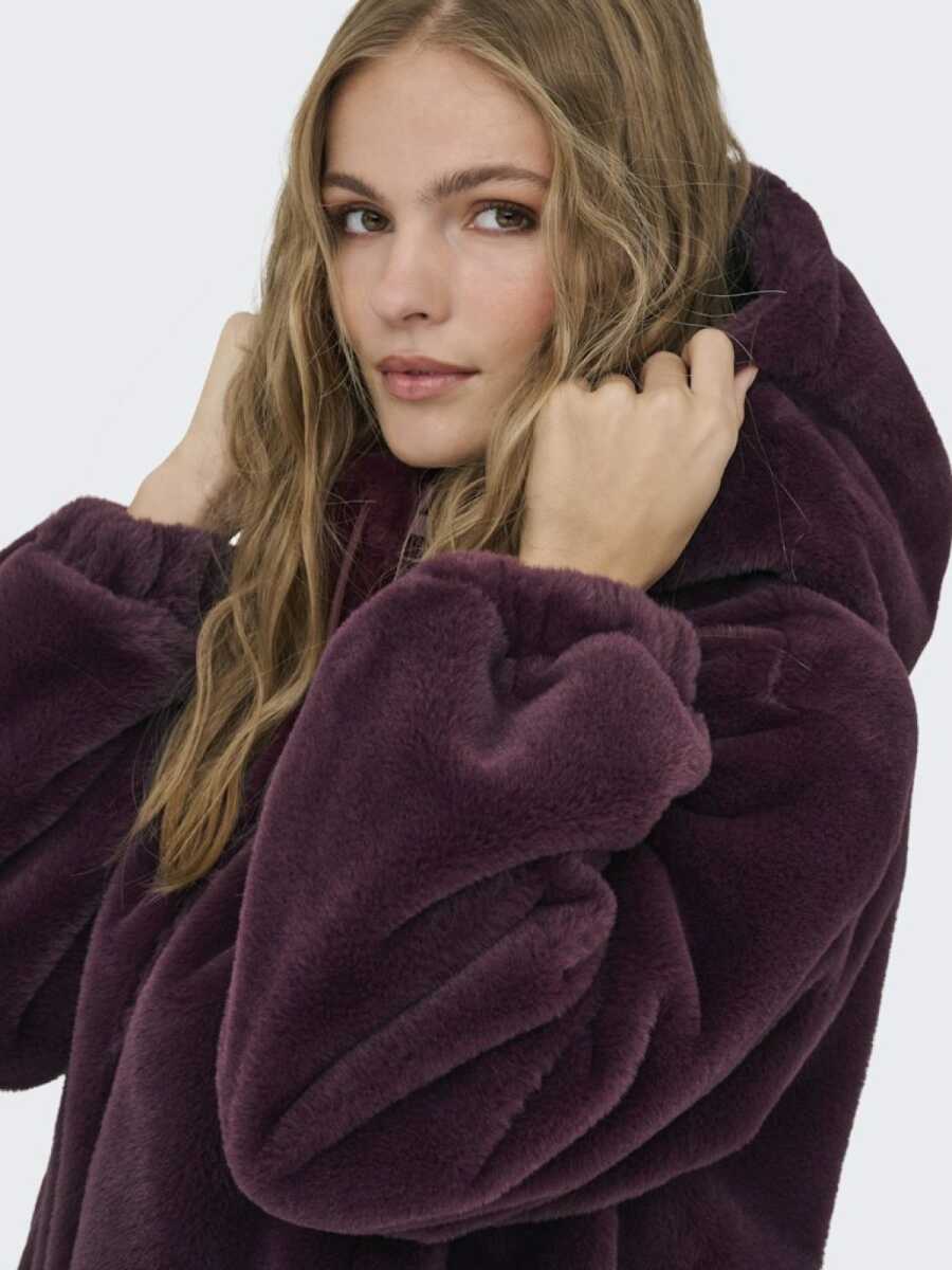 Only Jdy Yola Faux Fur Hood Kadın Ceket 15359329 - 3