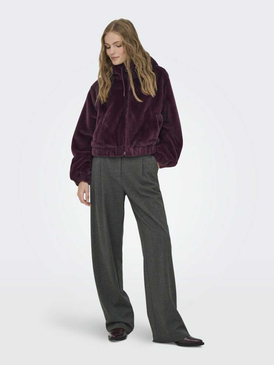 Only Jdy Yola Faux Fur Hood Kadın Ceket 15359329 - 4