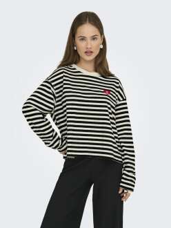 Only Lıvına Çizgili Kadın Sweat 15359682 