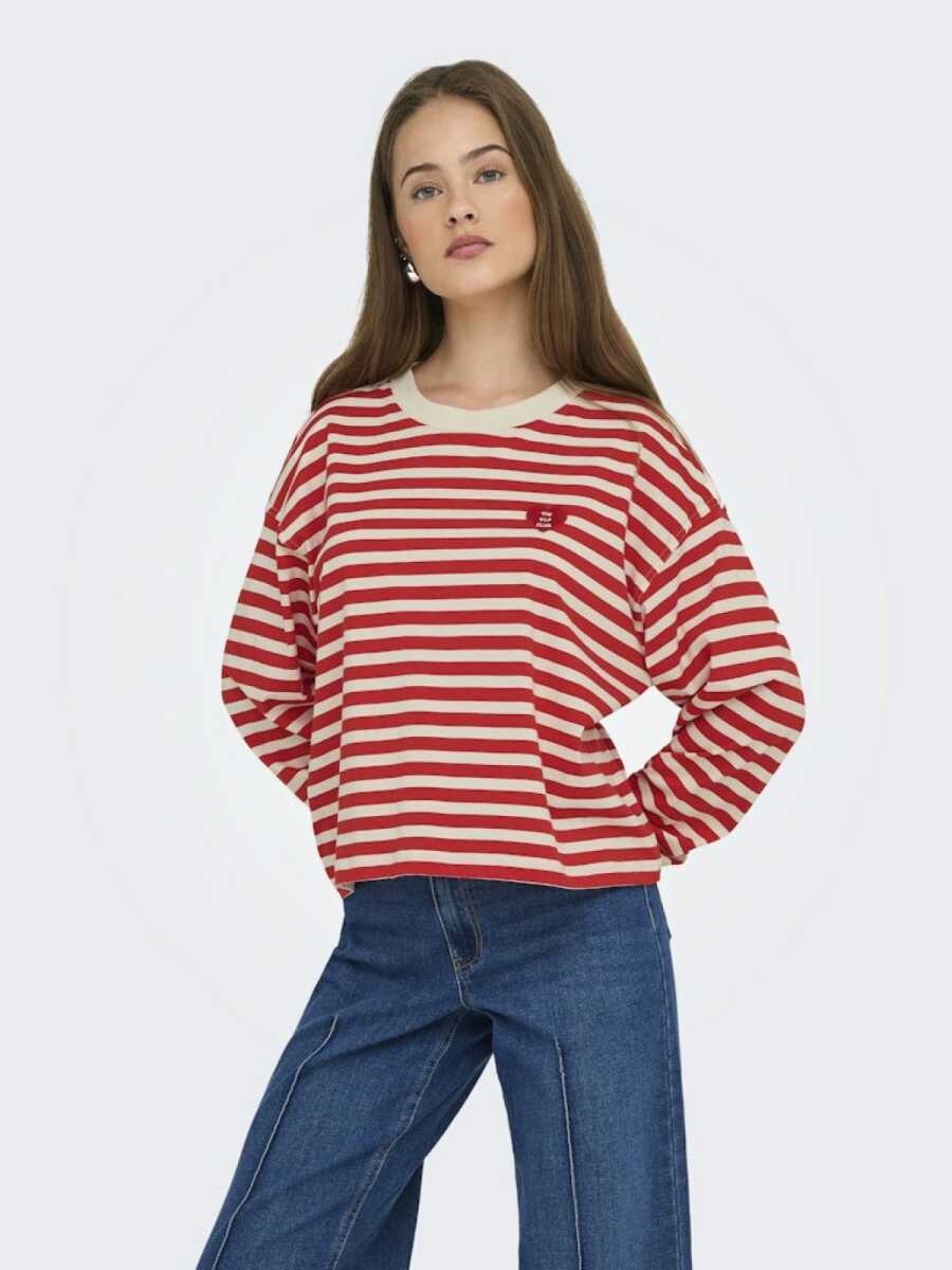 Only Lıvına Çizgili Kadın Sweat 15359682