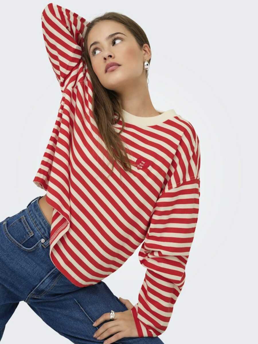 Only Lıvına Çizgili Kadın Sweat 15359682 (1)