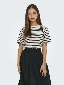 Only Lıvvına Çizgili Regular Fit Kadın Tişört 15272227 