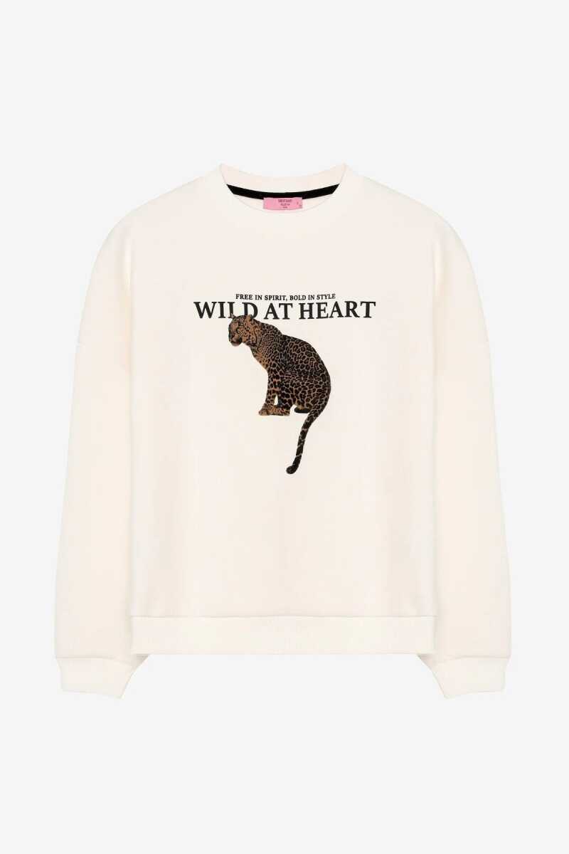 Quzu Baskı Detaylı Kadın Sweatshirt