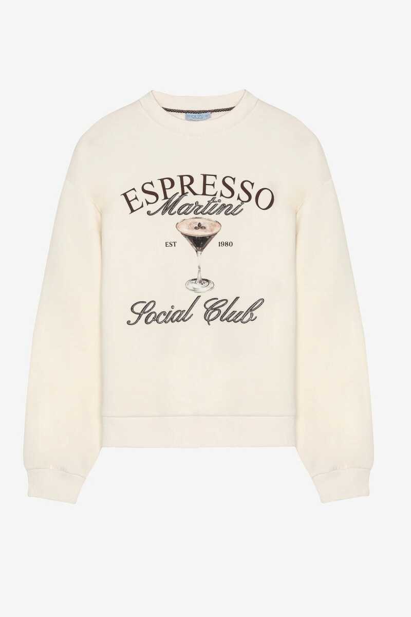 Quzu Baskı ve Nakış Detaylı Kadın Sweatshirt