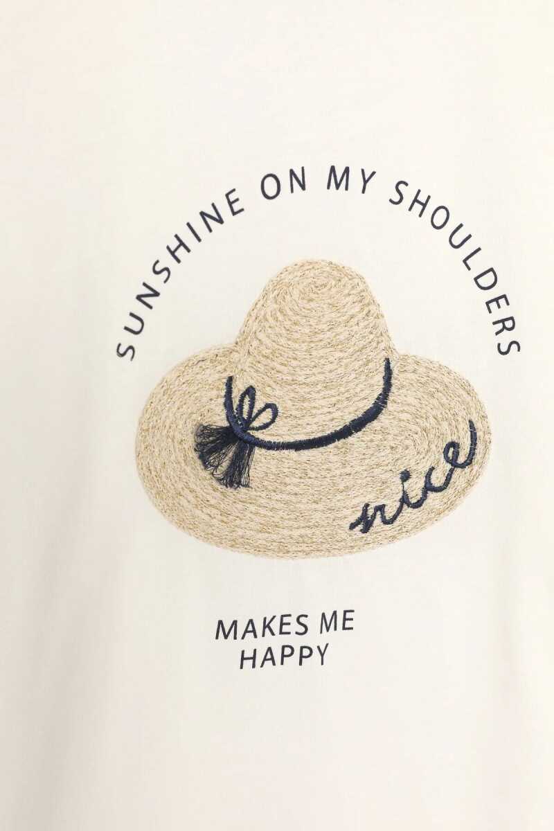 Quzu Baskı ve Nakış Detaylı Kadın T-shirt - 3